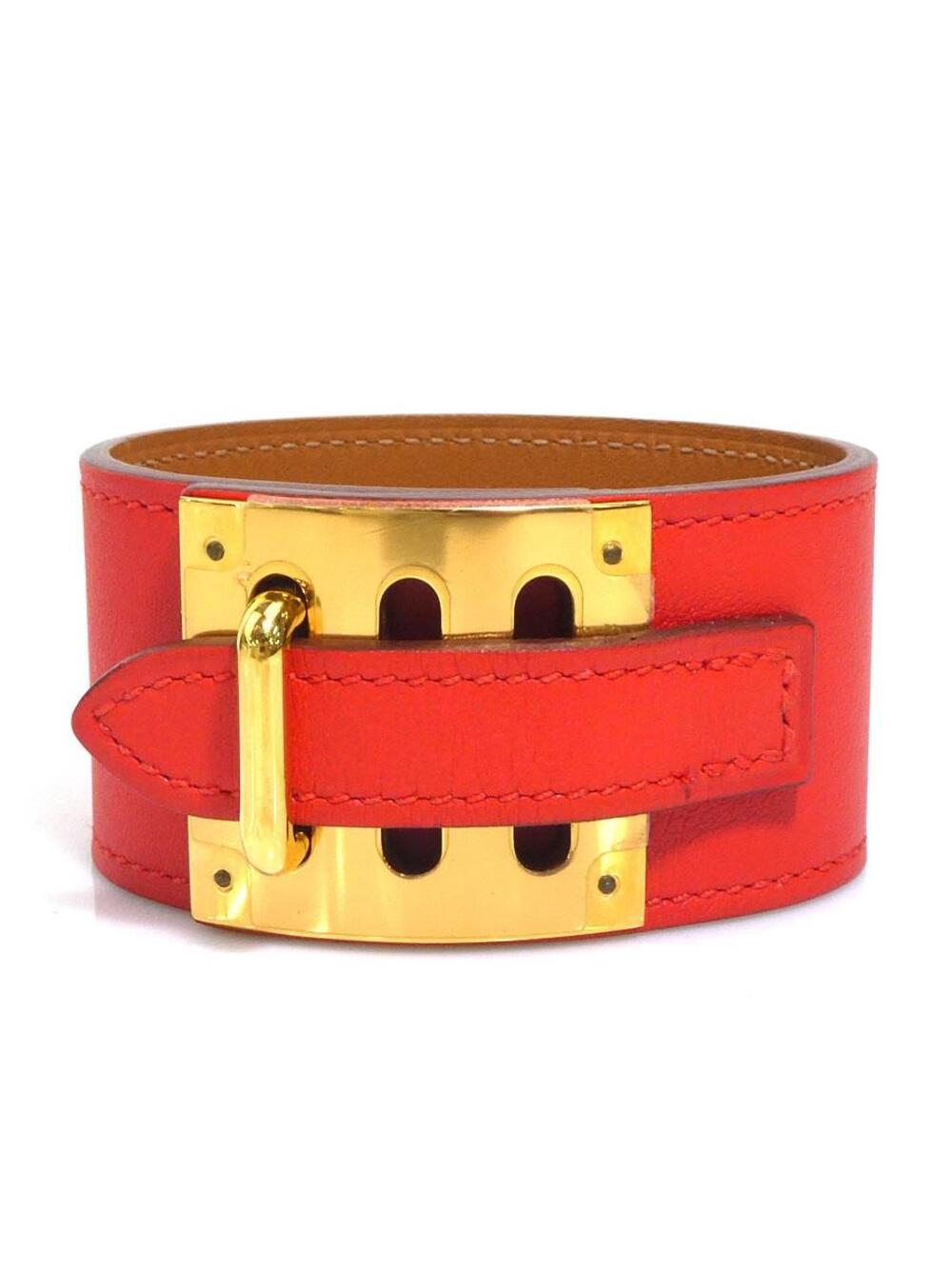 Auth Hermes Intense Bracelet Red #302652H30B